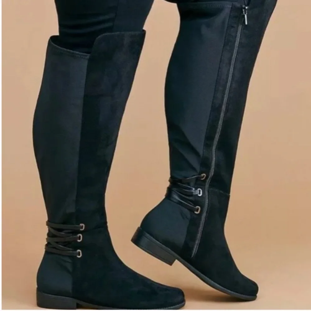 Lane Bryant || Woman’s black Over the knee corset black boots 7w